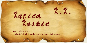 Katica Košpić vizit kartica